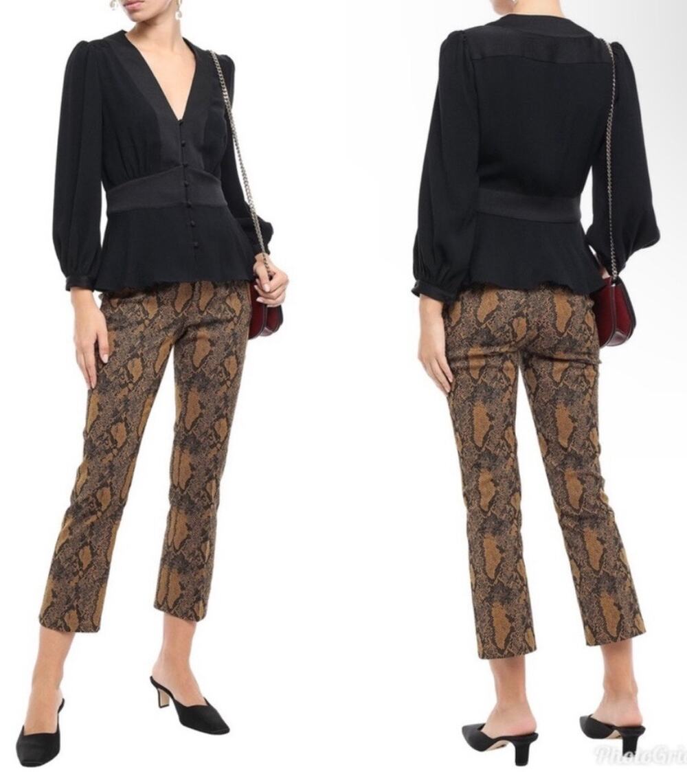 ✨2/$30✨ Joie Marcena Snakeskin Cropped Pants Size 4 Python Print High Rise
